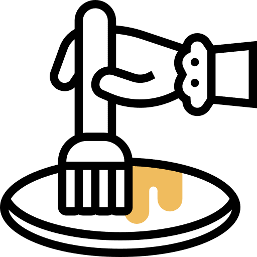 Pastry brush bakery food and restaurant egg white icon