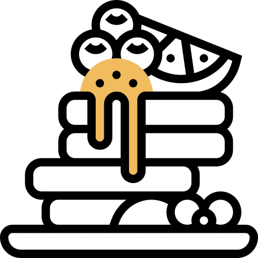 Pancake food dessert food and restaurant icon Pancake food dessert food and restaurant icon