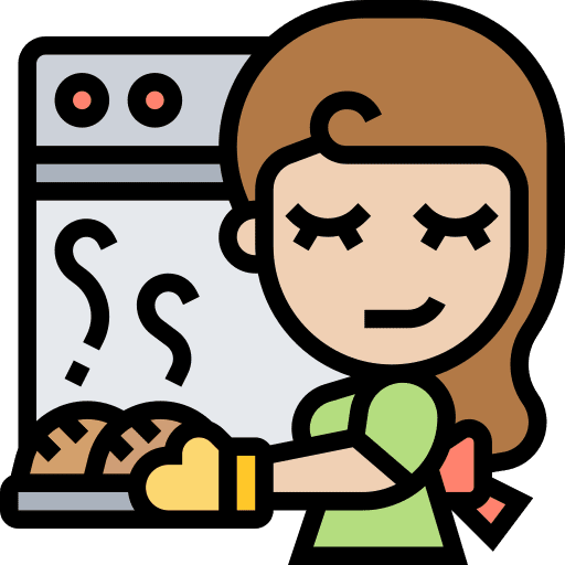 Baking tray bakery oven hands icon