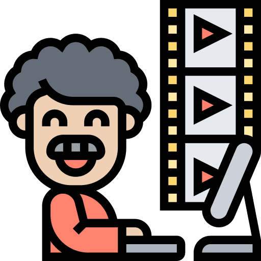 Film editing computer film roll video editor icon