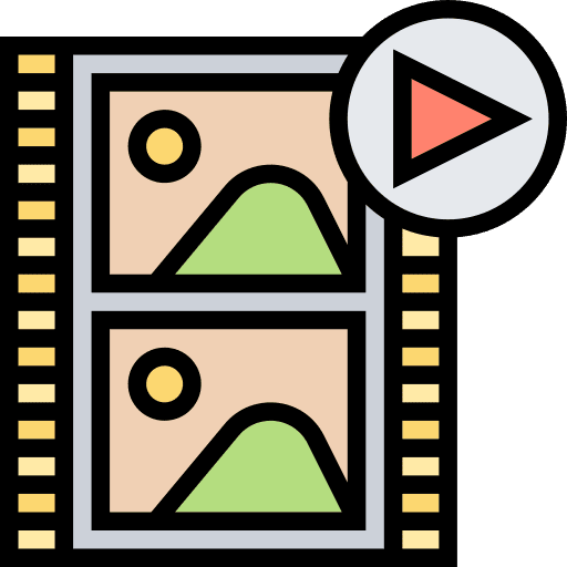 Frame film reel multimedia film strip icon
