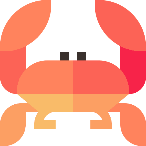Crab beach aquarium summer icon Crab beach aquarium summer icon