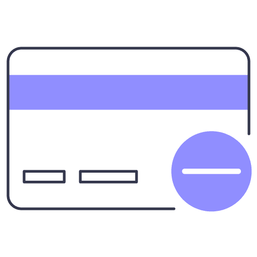 Credit card remove business and finance delete icon Credit card remove business and finance delete icon
