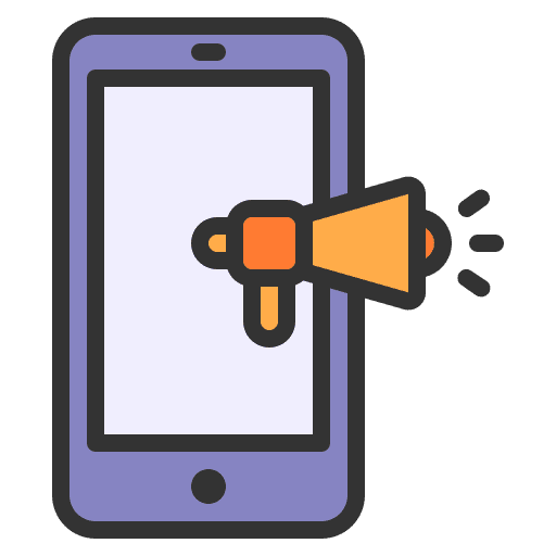 Advertising advertising phone commerce and shopping icon