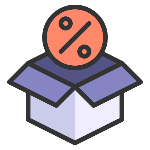 Discount box package discount icon Discount box package discount icon