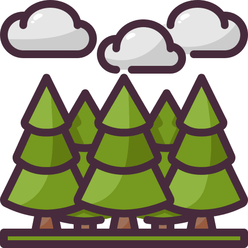 Forest nature pines trees icon