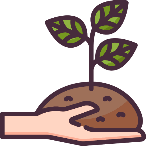 Plant hand growth farming and gardening icon