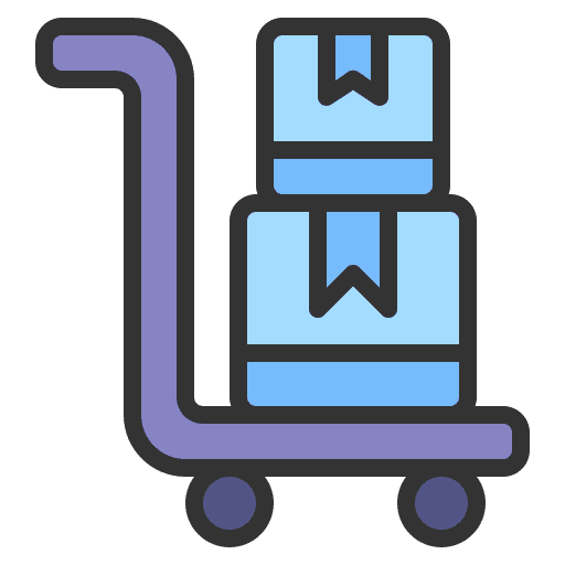 Trolley delivery logistics delivery packages icon Trolley delivery logistics delivery packages icon