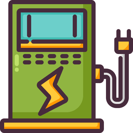 Electric station petrol charging station electricity icon