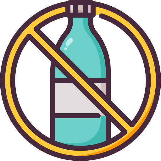 No plastic bottles forbidden no water not allowed icon