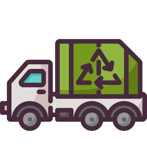 Recycling truck transport trash garbage truck icon