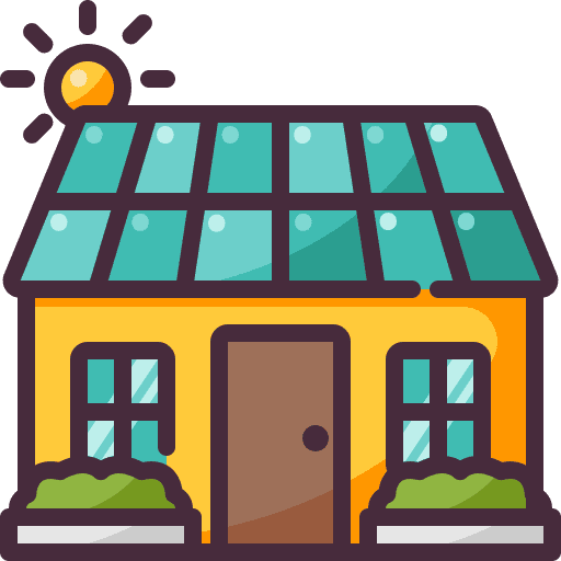 Solar house solar house smart house real estate icon