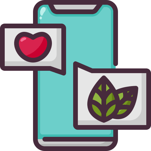 Talking communications leaf chat icon