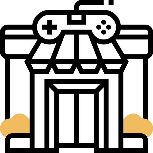 Game center buildings game center shop icon Game center buildings game center shop icon