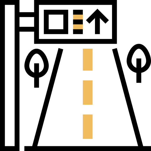 Street sign signaling transportation direction icon