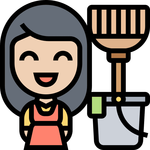 Cleaning service housekeeper woman housekeeping icon