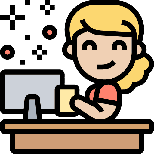 Office desk workspace cleaning service furniture and household icon