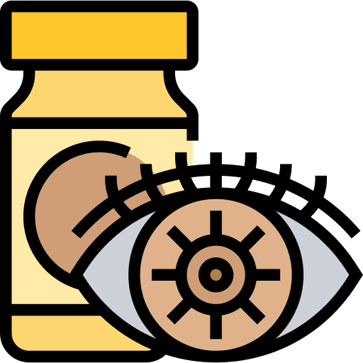 Contact lens healthcare and medical hygiene eye icon