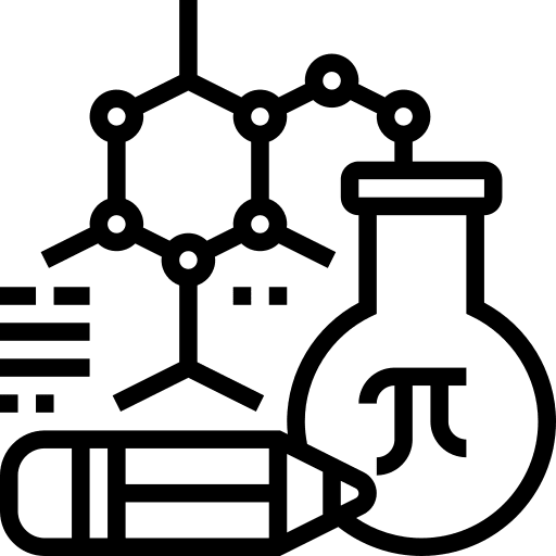 Scientific pencil structure cell icon