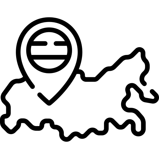 Russia flags flag map icon