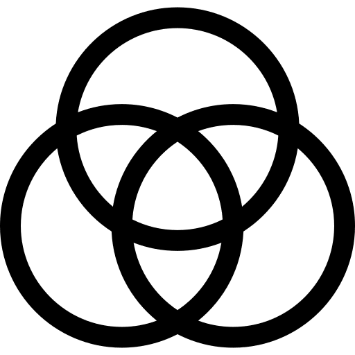 Rgb color wheel design intersection icon