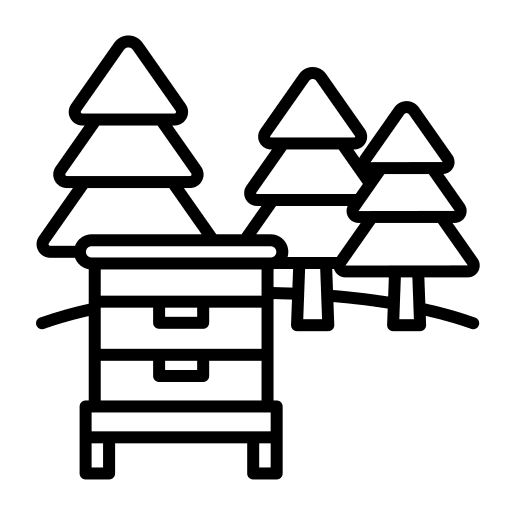 Apiary beehive farming and gardening bee hive icon