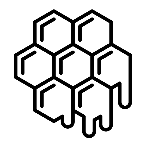 Honeycomb food and restaurant honey farming icon