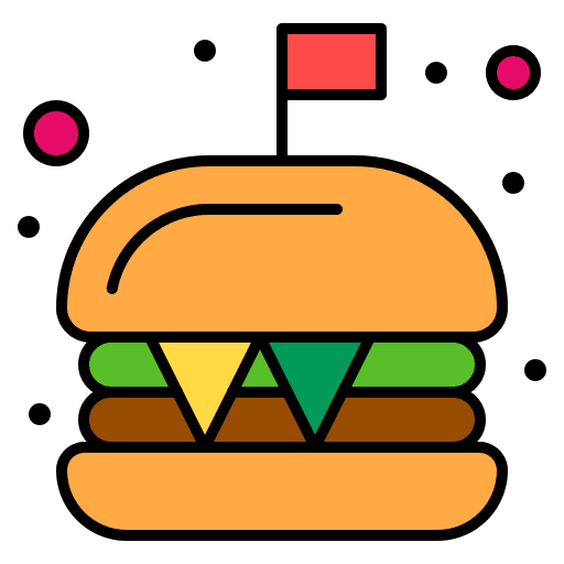 Hamburger fast food hamburger cheese icon