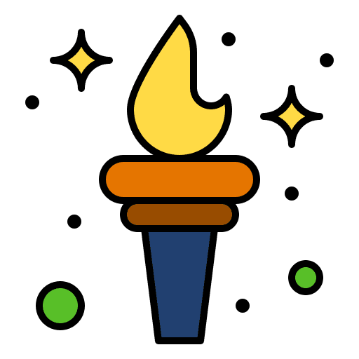 Olympic flame greek mythology fire torch icon