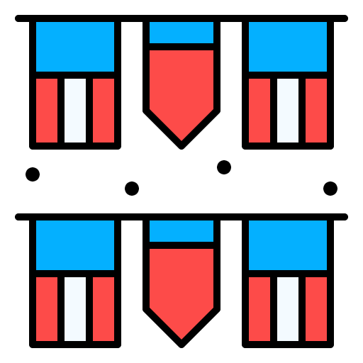 Decoration celebration usa flags icon Decoration celebration usa flags icon