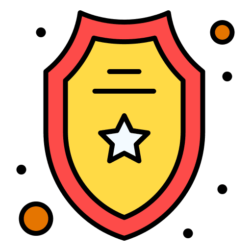 Badge defense star protection icon Badge defense star protection icon