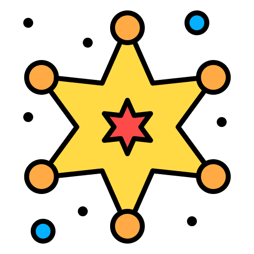 Badge police officer star protection icon Badge police officer star protection icon