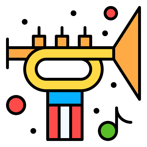 Trumpet music flag independence day icon Trumpet music flag independence day icon