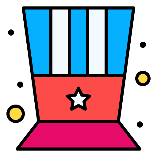 Uncle sam flag 4th of july hat icon Uncle sam flag 4th of july hat icon