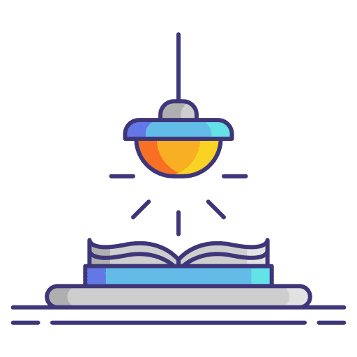 Book lamp electronics desk workspace icon