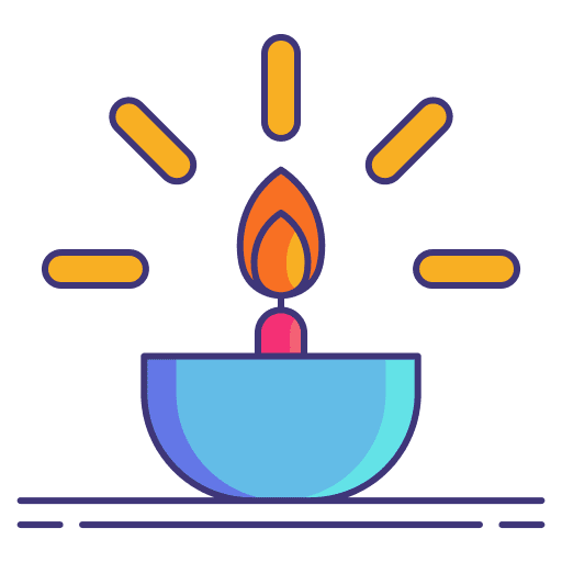 Oil lamp light illumination fire icon