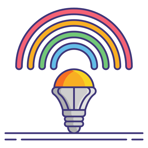 Rainbow electronics rainbow effect icon