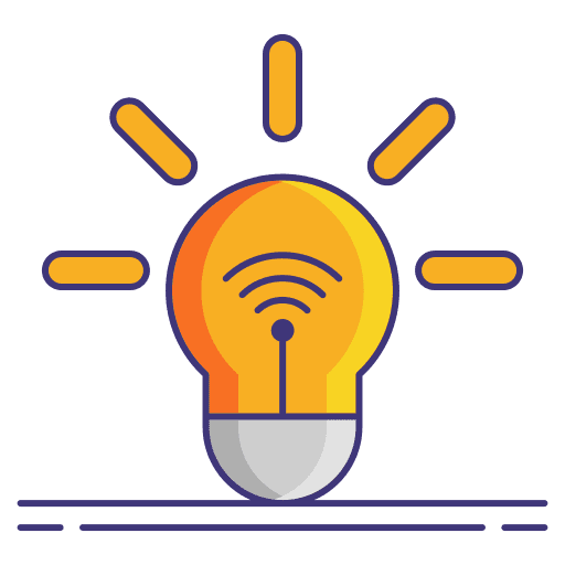 Smart light bright electronics idea icon
