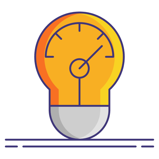 Speed time bulb electricity icon