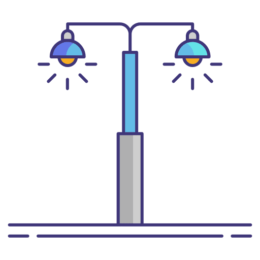 Street lamp architecture and city street lamp street light icon