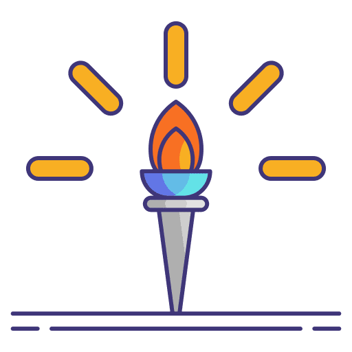Torch flame greek mythology fire icon