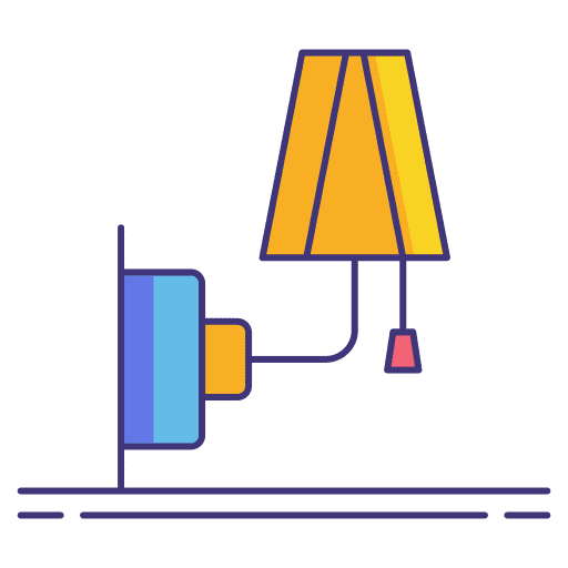 Wall lamp electronics illumination furniture and household icon
