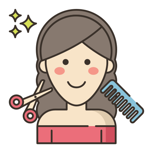 Hair salon hairdressing beauty cut icon