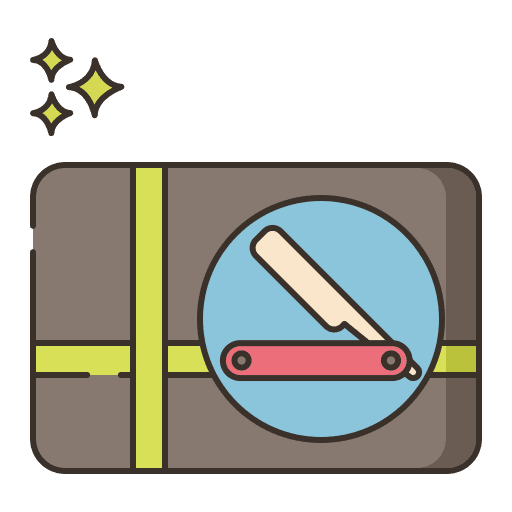 Gift voucher discount coupon barber shop icon
