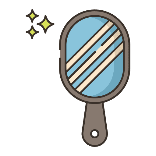 Hand mirror grooming beauty reflection icon