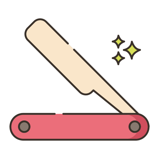 Straight razor beauty tools and utensils barber icon