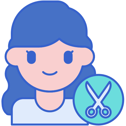 Hairstyling hairstyling long hair cut icon
