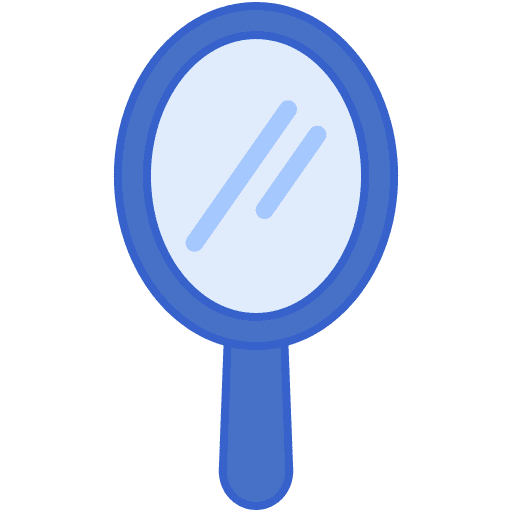Hand mirror beauty salon reflection tools and utensils icon