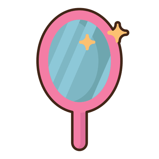 Hand mirror grooming accessory beauty salon icon