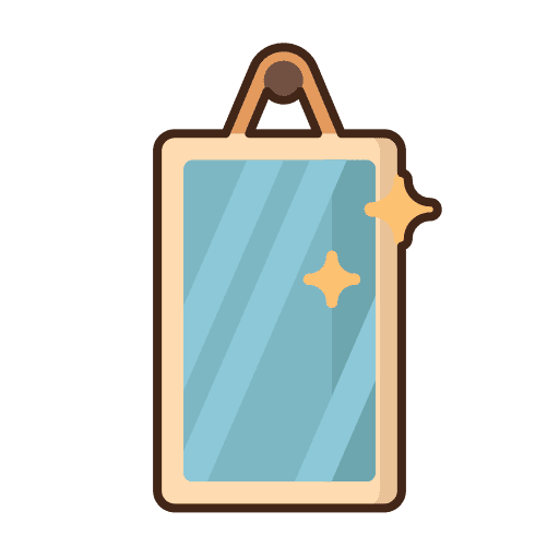 Mirror ornamental rectangular mirror icon